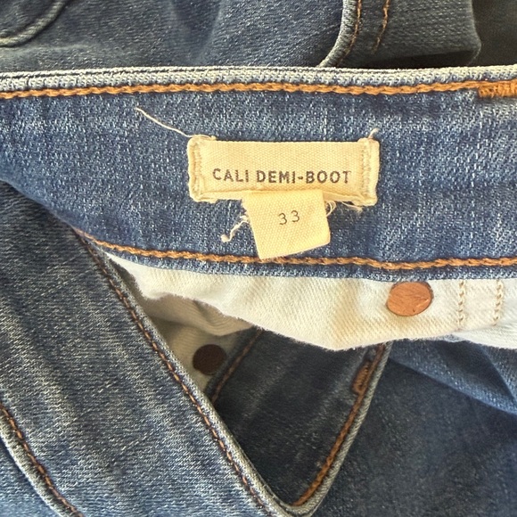 Madewell Cali Demi Boot Cut Jeans Size 33 High Rise Buttonfly Cropped Jeans - Picture 8 of 12